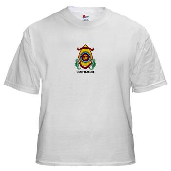 CL - A01 - 04 - Marine Corps Base Camp Lejeune with Text - White t-Shirt